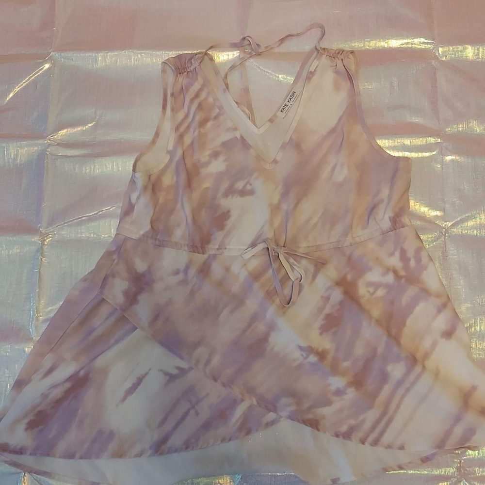 Kate Kasin Pinky purple marbled top, babydoll style with draw string